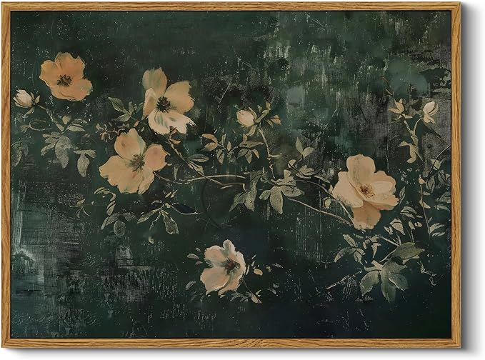 InSimSea Framed Wall Art for Living Room Floral Painting Pictures St.Patrick Day Wall Decor Aesthetic Flower Art Canvas Print Farmhouse Artwork Home Decor for Bathrrom, Bedroom, Office Décor 12x16In