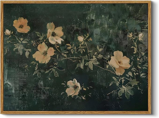 InSimSea Framed Wall Art for Living Room Floral Painting Pictures St.Patrick Day Wall Decor Aesthetic Flower Art Canvas Print Farmhouse Artwork Home Decor for Bathrrom, Bedroom, Office Décor 12x16In