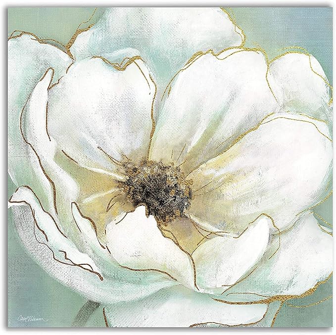 Wexford Home Soft Teal Splendor Gallery Wrapped Canvas Wall Art, 40x40,