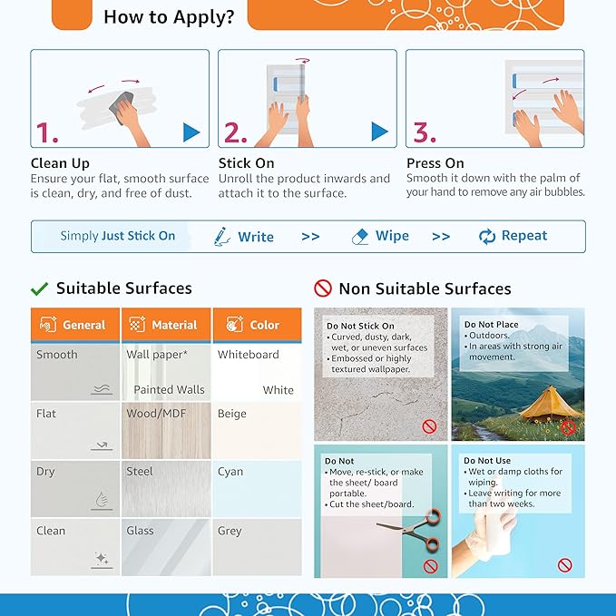 Large Handwriting Practice Dry Erase Board – 42x16” Blank Tracing, Reusable Lined Whiteboard for Kids, Adhesive-Free Clear Writing Board for KG-2nd Grade, Home & Classroom, with Marker