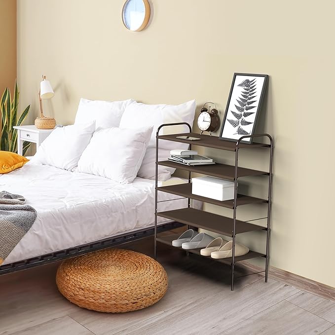 Simple Houseware 5-Tier Shoe Rack Storage Organizer, Bronze