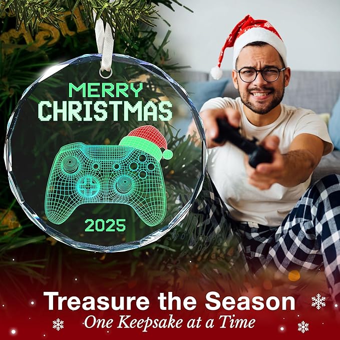 Gamer Ornaments for Christmas Tree - Video Game Ornaments, Unique Gifts for Gamers, Gaming Ornament, Perfect Game Controller Christmas Ornament, Ideal Present for Gamers