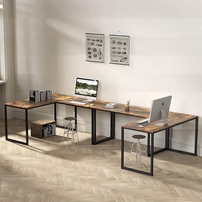 SHW Mission 48-Inch Home Office Computer Desk, Rustic Brown