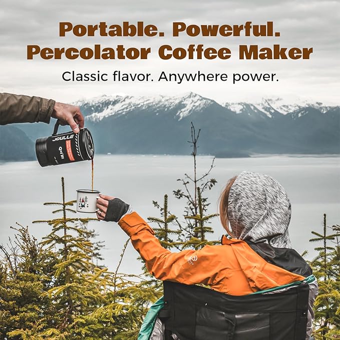 Percolator Coffee Pot Electric,Boil Water & Brew Tea 2-in-1,3 Cup Coffee Maker,Portable Tea Kit for Camping,Travel