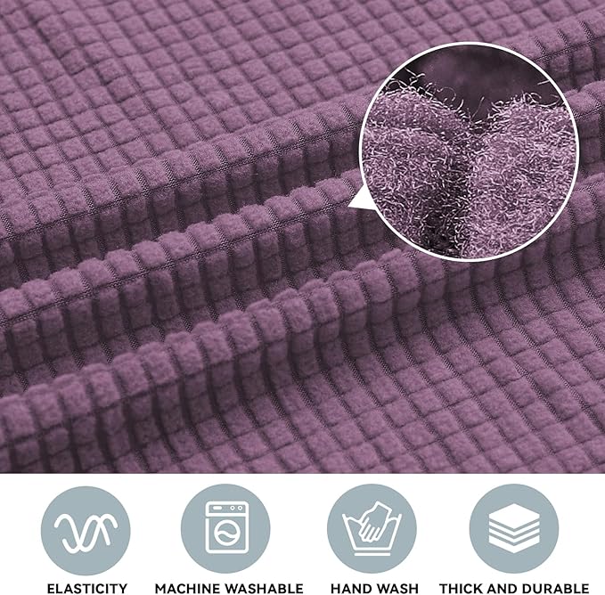 LURKA Stretch Oversized Sofa Slipcovers 1 Piece Couch Covers for 3 Cushion Couch Sofa Furniture Protector Full Sofa Covers with Elastic Bottom for Kids and Pet (X-Large,Purple)