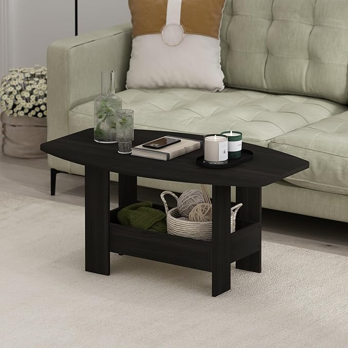 Furinno Simple Design Coffee Table with Storage Compartment, Espresso