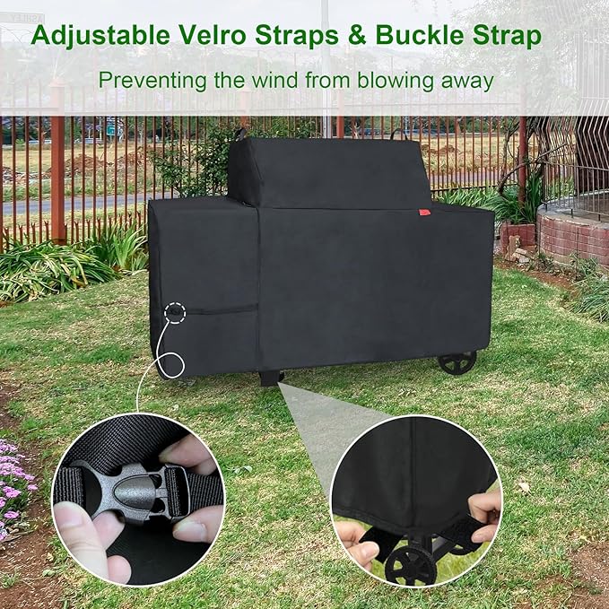 Grill Cover Fits Traeger Grills Woodridge Pro Electric Wood Pellet Grill and Smoker TFB97JLH,Outdoor Full-Length Heavy Duty Waterproof 600D Cover Compared to Traeger BAC776