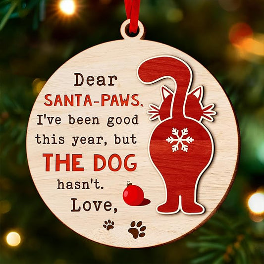 Cat Ornament - Christmas Tree Ornament for Cat Lovers, Adorable 2025 Kitty Ornaments, Funny and Unique cat Themed Decoration, Perfect for Adding Festive Feline Charm, Ideal