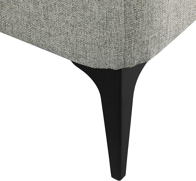 HomePop Upholstered Storage Bench with Metal Leg Home Décor|Bench with Storage for Living Room & Entryway - Sustainable Gray Woven