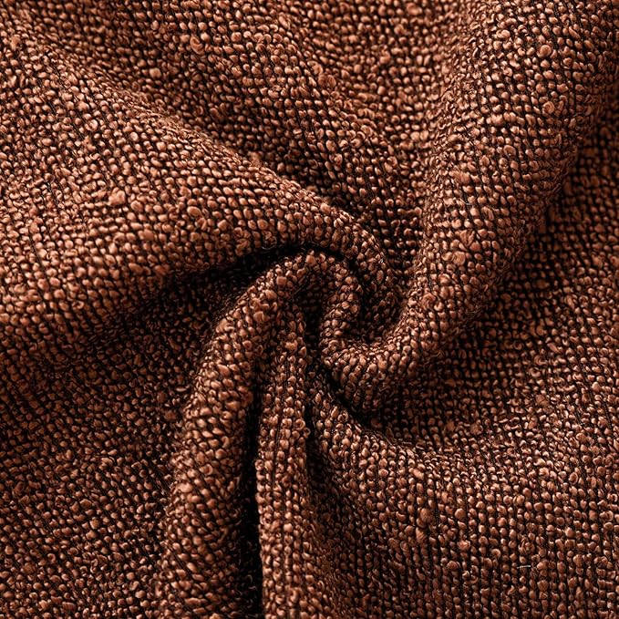 Foindtower Set of 2, Decorative Textured Boucle Throw Pillow Covers Accent Solid Pillow Cases Neutral Soft Cozy Couch Cushion Case for Chair Sofa Bedroom Living Room Home Decor 16x16 Inch Red Taupe