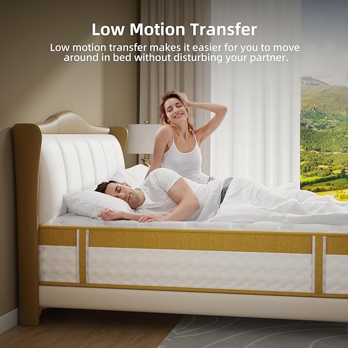 Twin Mattress, 12 Inch Cooling Gel Memory Foam Mattress, Innerspring Hybrid in a Box with Pocket Springs for Pressure Relief and Breathable Medium Firm Feeling with CertiPUR-US Certified Foam