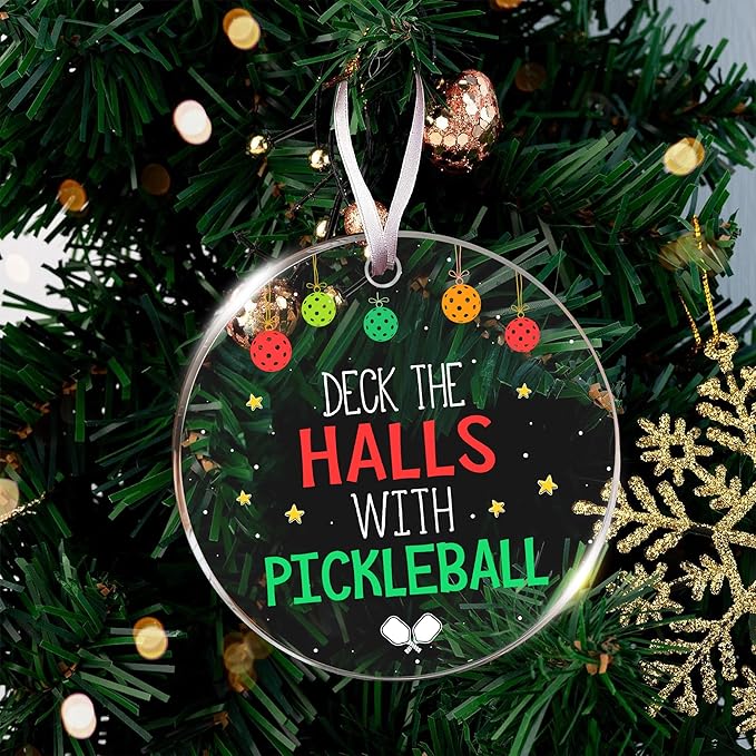 Pickleball Ornament - Perfect Pickleball Gifts Ideas for Christmas 2025, Unique Stocking Stuffers, Funny Christmas Ornaments for Women, Ideal Pickleball Ornaments Gifts, Funny Pickleballs Gift