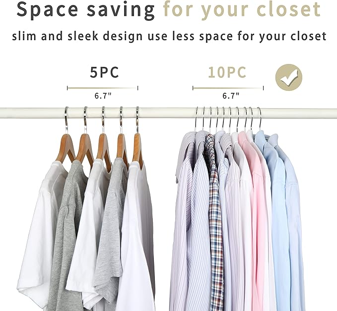 TOPIA HANGER Metal Hangers 20 Pack, Adult Clothes Hangers Space Saving & Non Slip Rubber Coated, Heavy Duty Wire Hanger for Coat,Shirt,Strap Dress,Ivory-CT12I