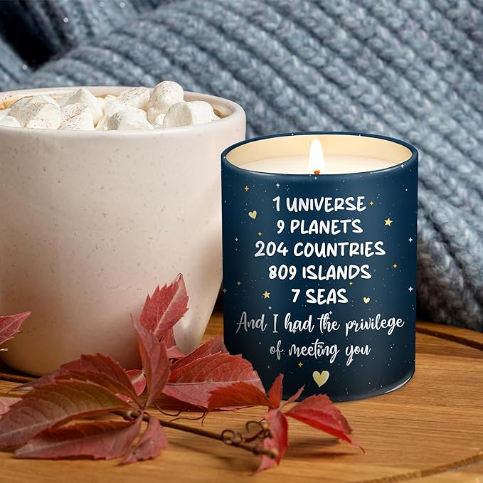 OASSIE Birthday Gifts for Him Her Couple - Long Lasting Vanilla Lavender Candle 10 oz - Anniversary Wedding Gifts for Men Women Boyfriend Girlfriend Husband Wife Friends