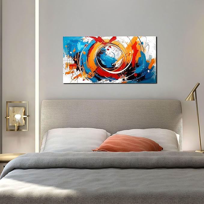 Abstract Canvas Art Wall Decor for Living Room - Colorful Abstract Bedroom Wall Decor Above Bed - Modern Pictures Wall Art for Office Size 20" x 40"