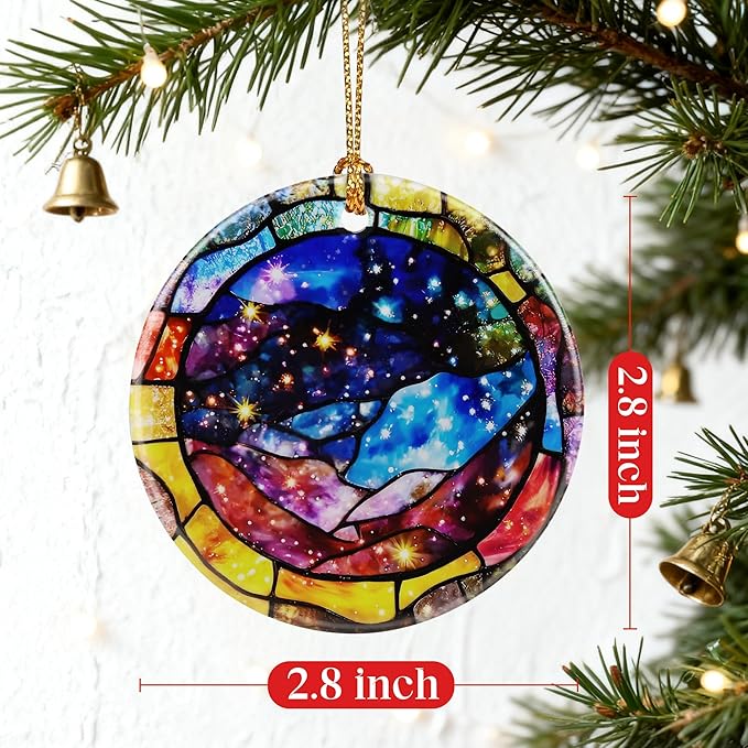 Space Milky Way Ornament | Christmas Ornaments, Christmas Decorations, Hanging Ornaments for Tree, Holiday Decor Gifts | Gifts for Astronomy Lovers & Cosmic Art Lovers | Gift Exchange Ideas