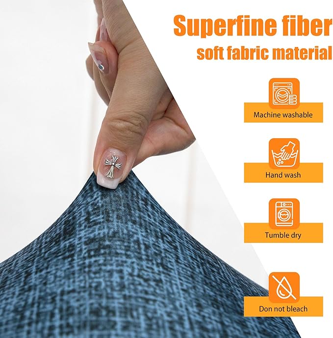 Rv Dinette Cushion Covers,Printing Stretchable Camper Cushion Cover,RV Cushion Slipcover,Rv Couch Cover Replacement for RV Camper Car Bench,2 Backrest Covers and 2 Bench Covers (Grid deep blue)