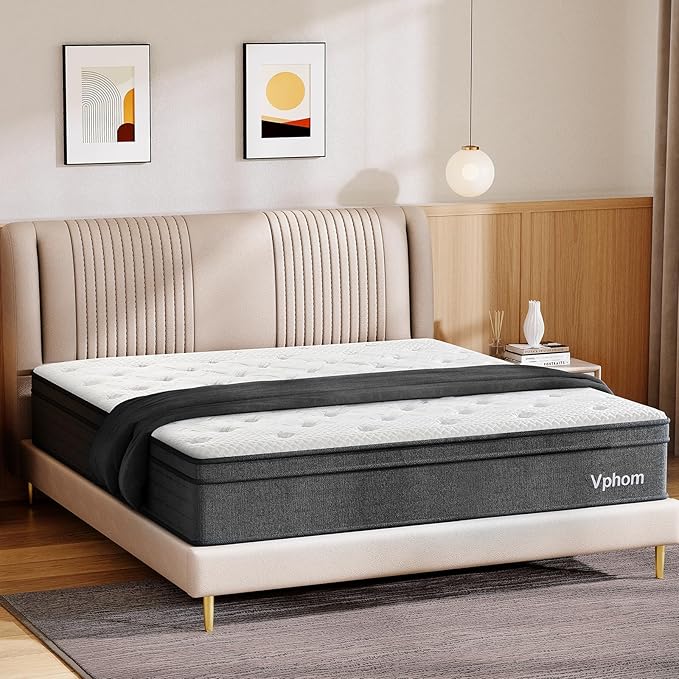 12 Inch King Mattress in a Box - Hybrid King Size Mattress with Pocket Springs for Ultimate Comfort, Medium Firm Support for Pressure Relief, No Pilling,Breathable,CertiPUR-US Certified