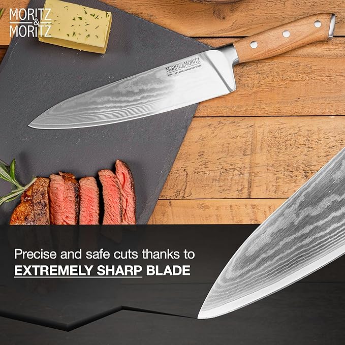 Damascus Knife 8 Inches | Professional Chef’s Knife | 67-Layer Damascus Steel – Razor Sharp Blade – Ergonomic Acacia Wood Handle – Versatile Kitchen Knives