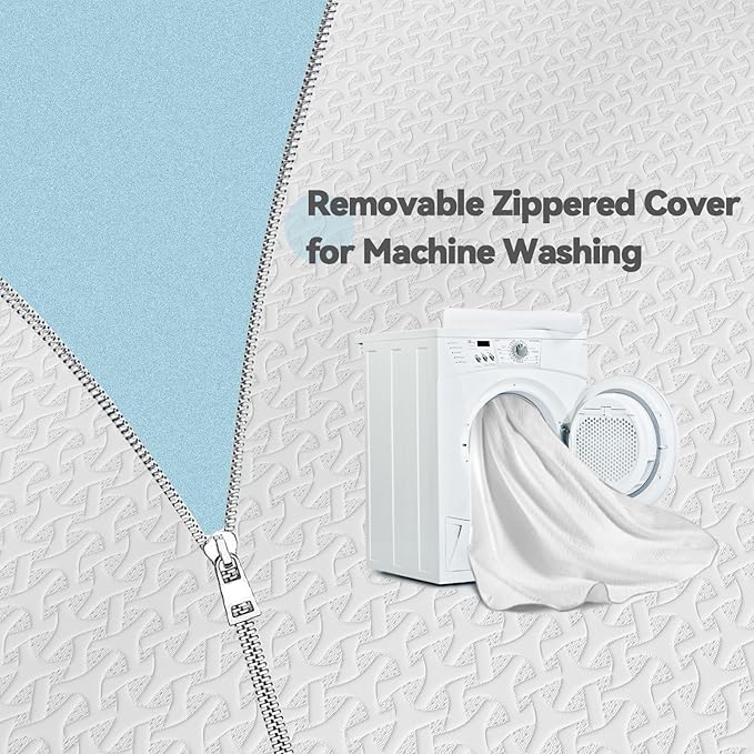 3 Inch Cooling Mattress Topper Twin, Ice Silk with Gel-Infused 40D Memory Foam Mattress Topper with Removable Soft Cover, Pressure Relief & Non-Slip (White, Twin)