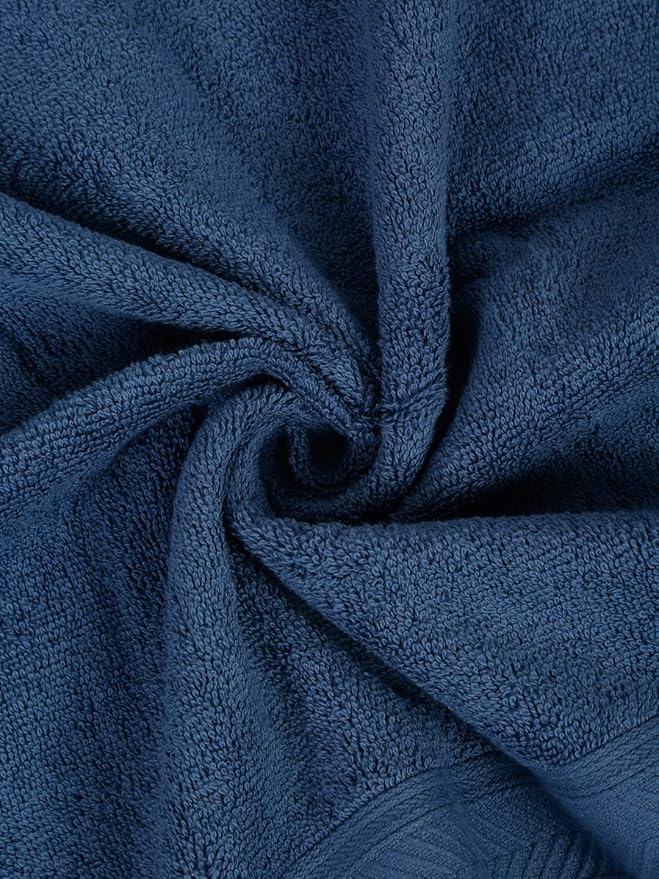 Casa Lino Face Towels & Body Wash Cloths for Showering - 100% Cotton Wash Cloths for Bathroom - Highly Absorbent & Quick Drying Washcloth Set - Cotton Washcloths 24 Pack (12" x 12") - (Cobalt Blue)