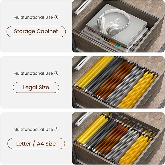 SEDETA L Shaped Desk, 66" Home Office Desk with File Drawer and Power Outlet, Corner Computer Desk with Monitor Shelf, Printer Storage Shelves, Gaming Desk with Led Lights, Two Person Desk, Walnut