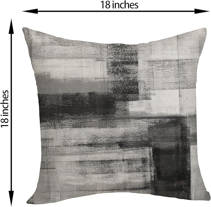 Boho Pillow Covers 18x18 Pack of 2 Black Art Painting Decorative Throw Pillow Covers Outdoor Decor Bohemian Abstract Modern Decor Pillowcase Farmhouse Cushion Case for Sofa Couch