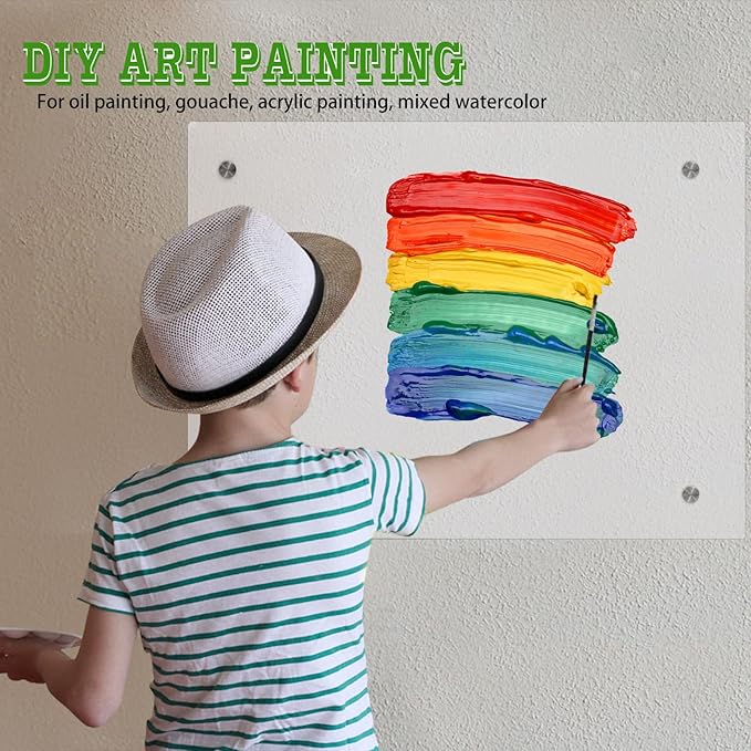 iCAGY Clear Acrylic Dry Erase Board for Wall - Large Wall-Mounted Whiteboard for Office Home and Kids - Sleek Design, Easy Installation, Rounded Corner, 36" x 48", Clear