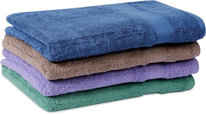Casa Lino 100% Cotton Hand Towels for Bathroom - Soft, Highly Absorbent & Quick Dry Kitchen Towels - Gym Towel Set - Travel Towel Set - 24" x 16" - Pack of 4 - (Multicolor II)
