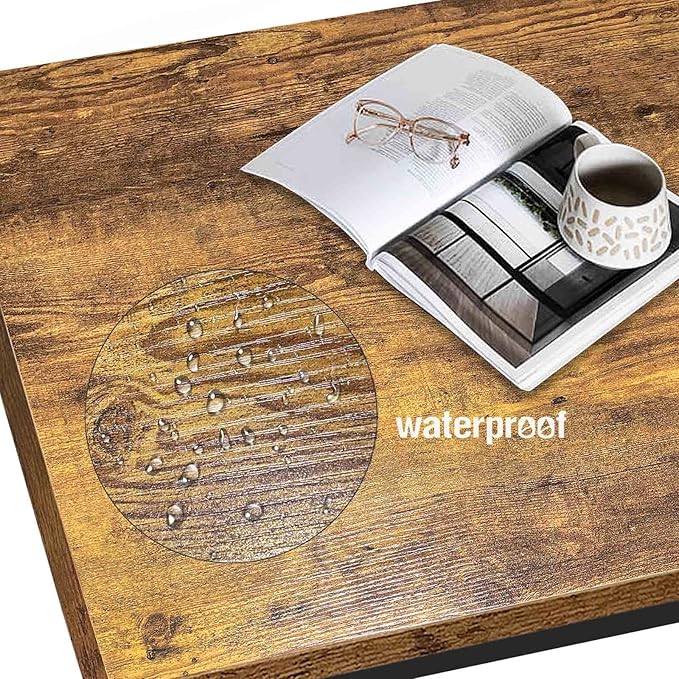 Lufeiya Home Office Desks 47 inch Desk for Bedroom Modern Simple Student Study Table 48 Vintage Writing Computer Desk, Rustic Brown