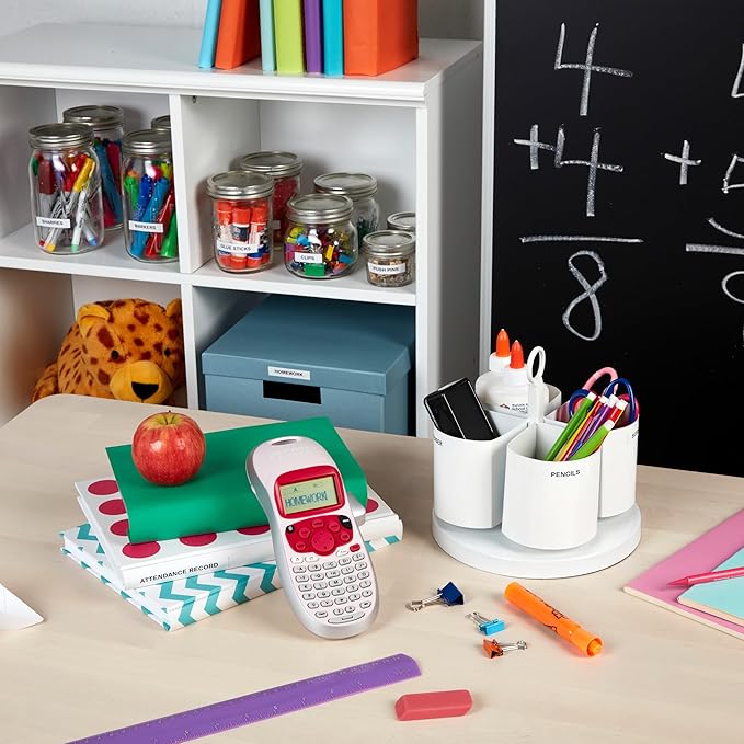 DYMO LetraTag LT-100H Handheld Label Maker | ABC Keyboard Label Printer with Easy-to-Use, 13 Character LCD Screen | Great for Home & Office Organisation | Pink