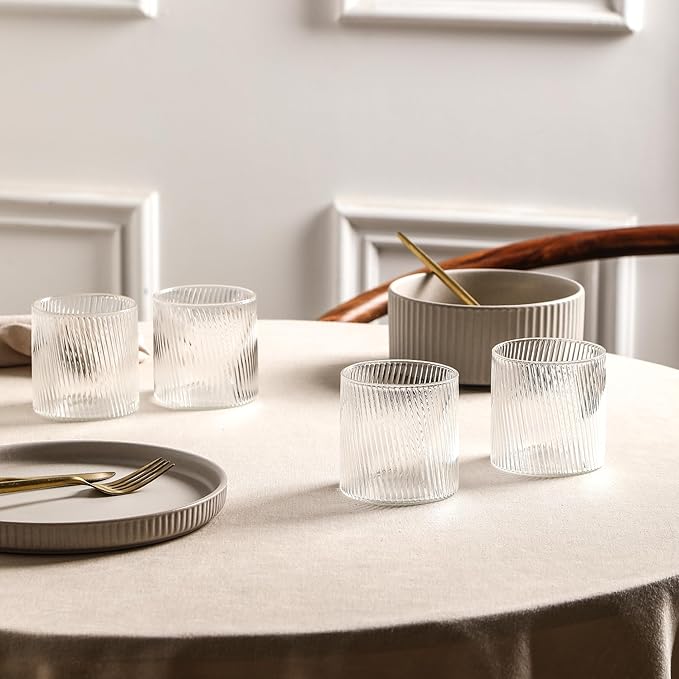 Stone Lain Haven Stoneware 16-Piece Dinnerware Set, Plates and Bowls Sets for 4, Dish Set, Includes Dinner sets, Salad Plates, Cereal Bowls, Glassware, Microwave & Dishwasher Safe, Beige