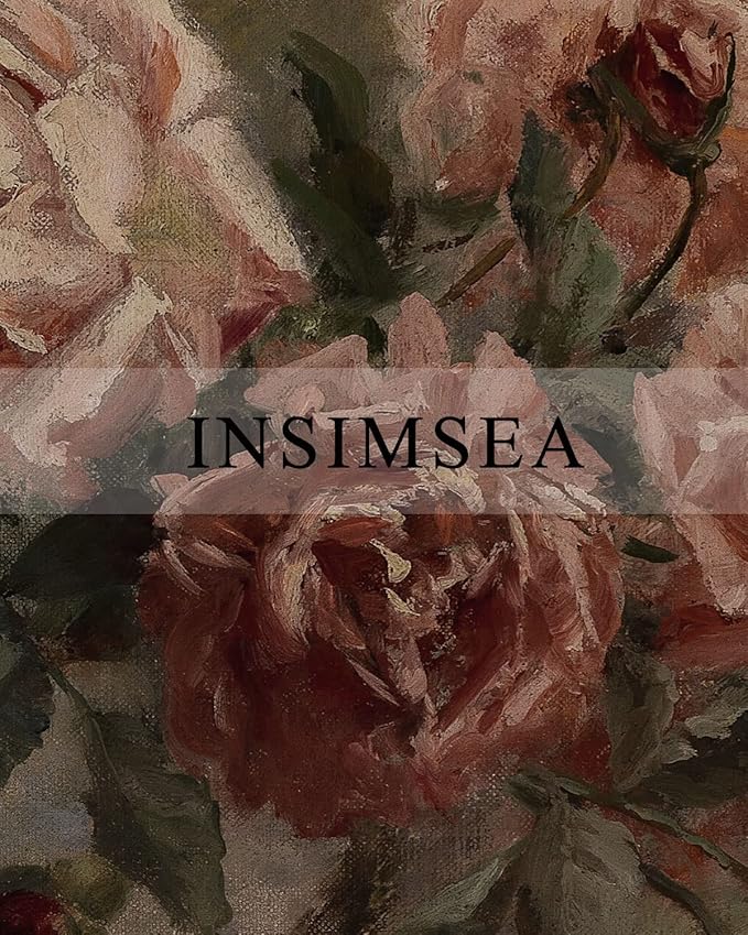 InSimSea Framed Wall Art for Living Room Flower Wall Art Home Decor Roses in Vase Vintage Paintings Canvas Prints Botanical Prints Mid Century Modern Decor Farmhouse Bedroom Wall Decor 9x11in