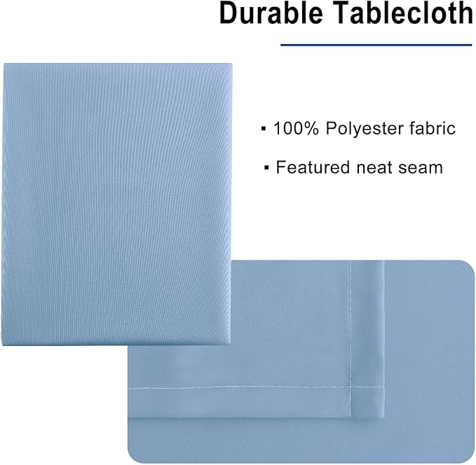 Hiasan Rectangle Tablecloth Dusty Blue - Wrinkle Resistant and Waterproof Washable Polyester Fabric Table Cloth for Dining Party and Outdoor Use, 30 x 60 Inch