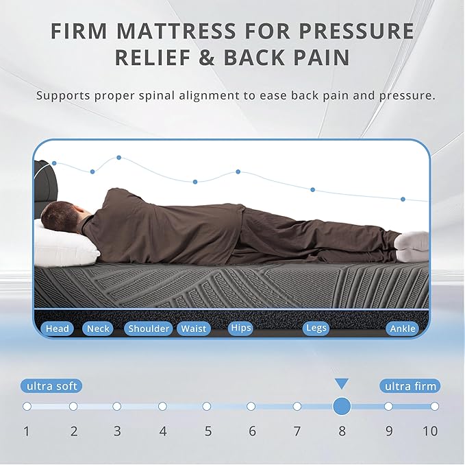 14 Inch Firm Queen Mattress in a Box, Copper Memory Foam Mattress with Cooling Cover, Relieving Pressure & Back Pain, Fiberglass-Free, CertiPUR-US Certified, Foam Made in USA, 60"x80"x14"