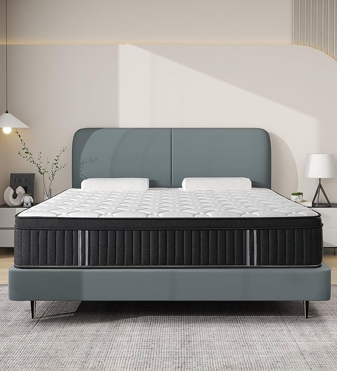 Full Size Mattress,10 Inch Hybrid Full Mattress in a Box with Memory Foam & Individual Pocket Spring for Edge Support,Pressure Relief,Medium Firm.