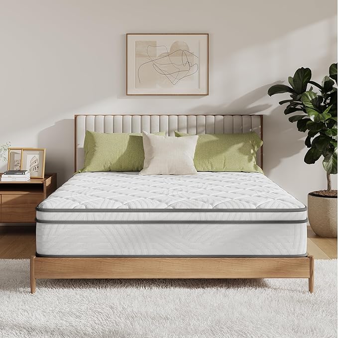 Novilla Twin Mattress, 10 inch Hybrid Mattress Twin Size for Back Pain Relief & Support, Mattresses in a Box with Comfortable Foam & Individually Pocket Spring, Certipur-Us Certified