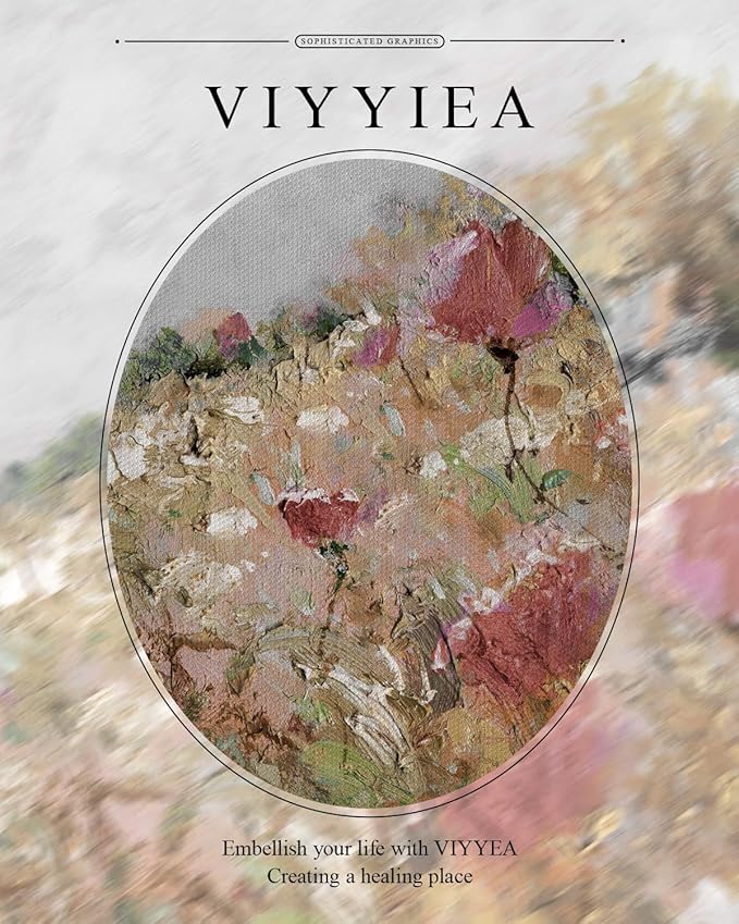 VIYYIEA Gold Framed Wall Art Canvas Print Home Decor Flower Art Vintage Botanical Print Rustic Farmhouse Wall Decor Mid Century Modern Art Coastal Print Floral Room Decor Wall Pictures Bedroom 13x16in