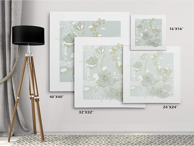 Wexford Home Filigree Floral II Gallery Wrapped Canvas Wall Art, 32x32,