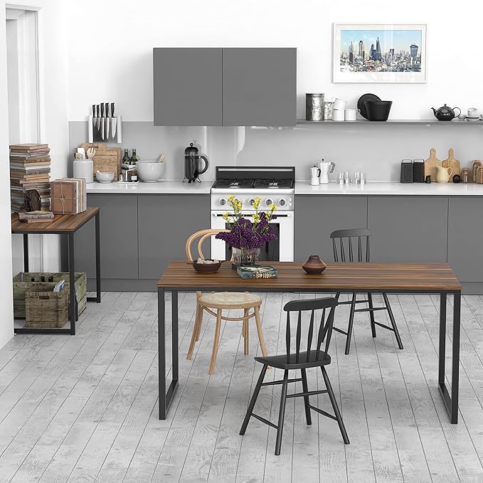 SHW Mission 55-Inch Home Office Computer Desk, Walnut