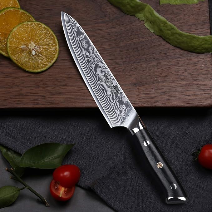 Professional Utility knife 5 Inch - Classic Damascus Japanese VG-10 Steel Kitchen Knives