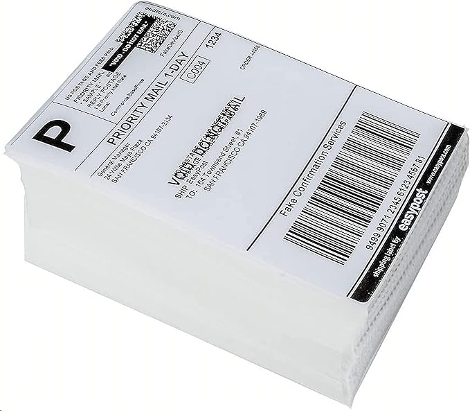 9527 Product Fanfold 4 x 6 Direct Thermal Labels White Perforated Shipping Labels,2 Stack,Total 2000 Labels