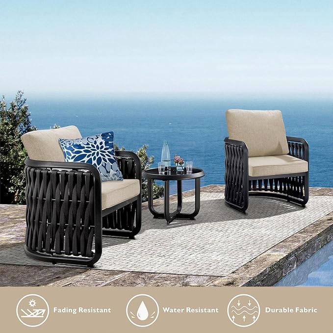 JMGBird Outdoor Cushion Tufted Pillow, Deep Seat Outdoor Chair Cushion Set 22"x22" Patio Cushions for Outdoor Furniture