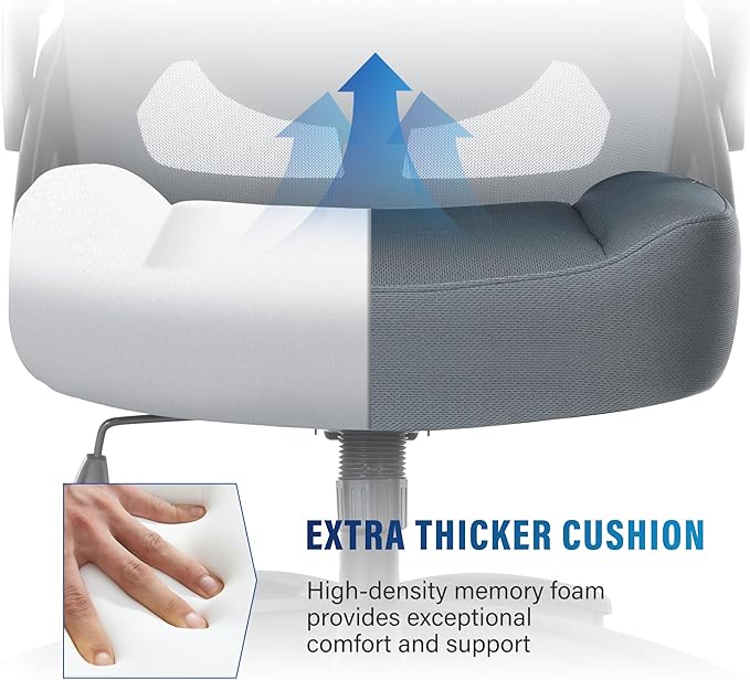 Big and Tall Office Chair 400lbs-Ergonomic Mesh Desk Chair with Flip up Arms, Heavy Duty Home Office Computer Chair, Wide Seat Office Chairs, Executive Rolling Swivel Task Chairs for Large People