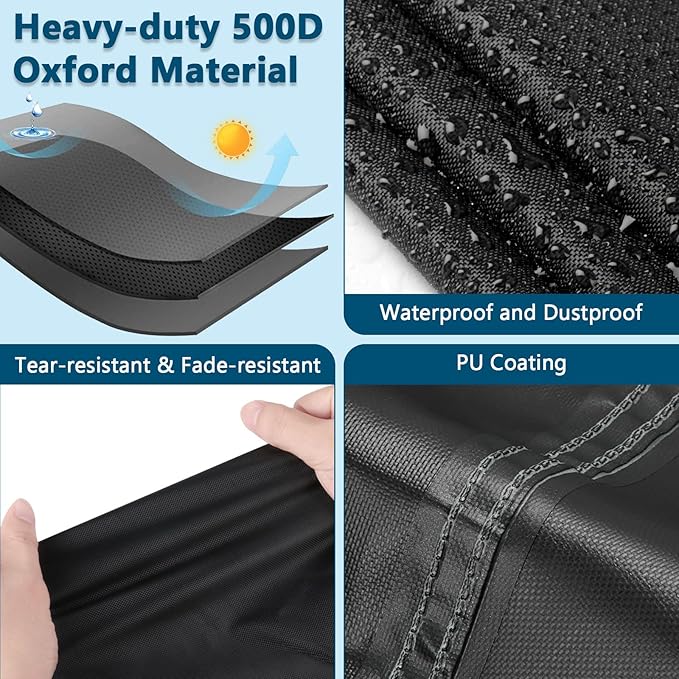 Kingling Grill Cover Fits for Traeger Woodridge Pro/Elite, Napoleon Rogue PRO-S 625, Prestige 500 RSIB Grills Waterproof Grill Cover 68 Inch BBQ Grill Covers for 7-Burner Gas Grill & Griddle