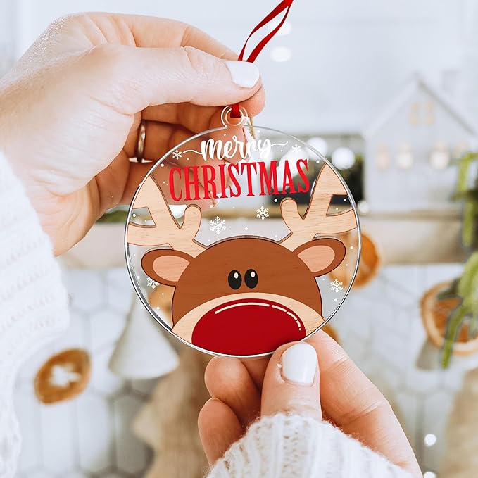 Reindeer Ornaments for Christmas Tree - Adorable Reindeer Christmas Ornaments, Ideal Gifts for Kids & Family, Memorable, Decorative Pieces for Holiday Season