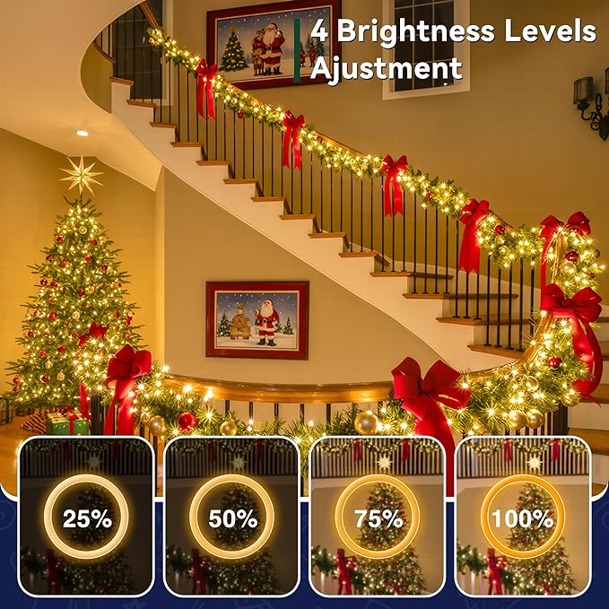 Outdoor Christmas Lights, 400LEDs 131FT Christmas Tree String Lights, IP67 Waterproof 8 Modes Warm White Holiday Lights with Remote for House Yard Xmas Decorations