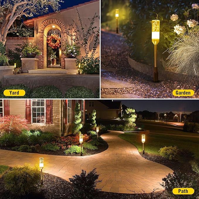 LED Pathway Lights, 4.8W 12V AC/DC Low Voltage Path Lights, 570 Lumen 6 Pack Extendable Outdoor Landscape Lighting IP65 Waterproof Garden Lights for Yard Walkway Driveway, 2700K