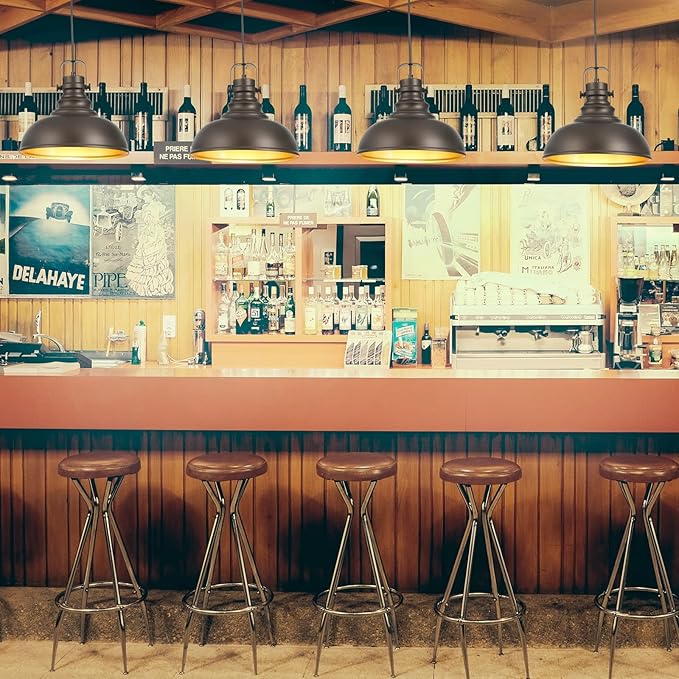 3 Packs Farmhouse Pendant Lights Kitchen Island Adjustable Pendant Light Fixtures Rustic Industrial Hanging Lamp,Oil Rubbed Bronze