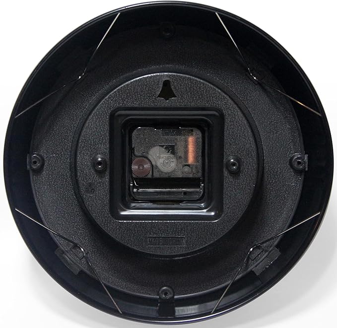 Infinity Instruments LTD. Retro 9 inch Silent Sweep Non-Ticking Mid Century Modern Kitchen Diner Wall Clock Quartz Movement Retro Wall Clock Decorative (Black)